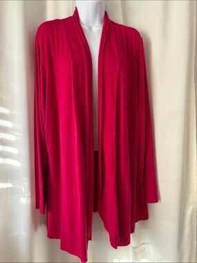 Women's Open-Front Pink Sweater Cardigan